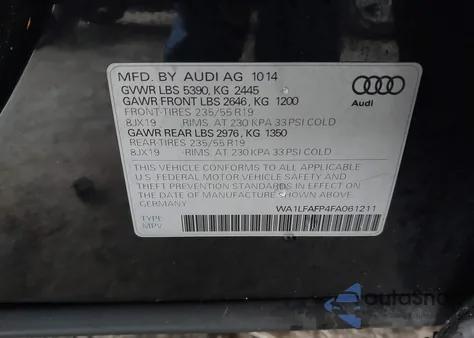 2015 Audi Q5 2.0T Premium из США, поврежденный, VIN WA1LFAFP4FA061211